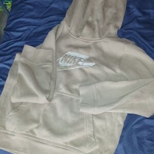 Nike Beige Hoodie with White Logo